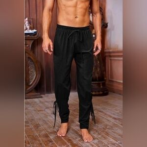 Runcati Men's Ankle Banded Pants Medieval Viking Navigator Costume Trousers